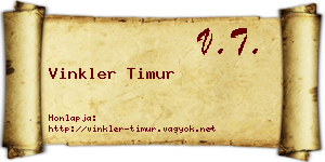 Vinkler Timur névjegykártya